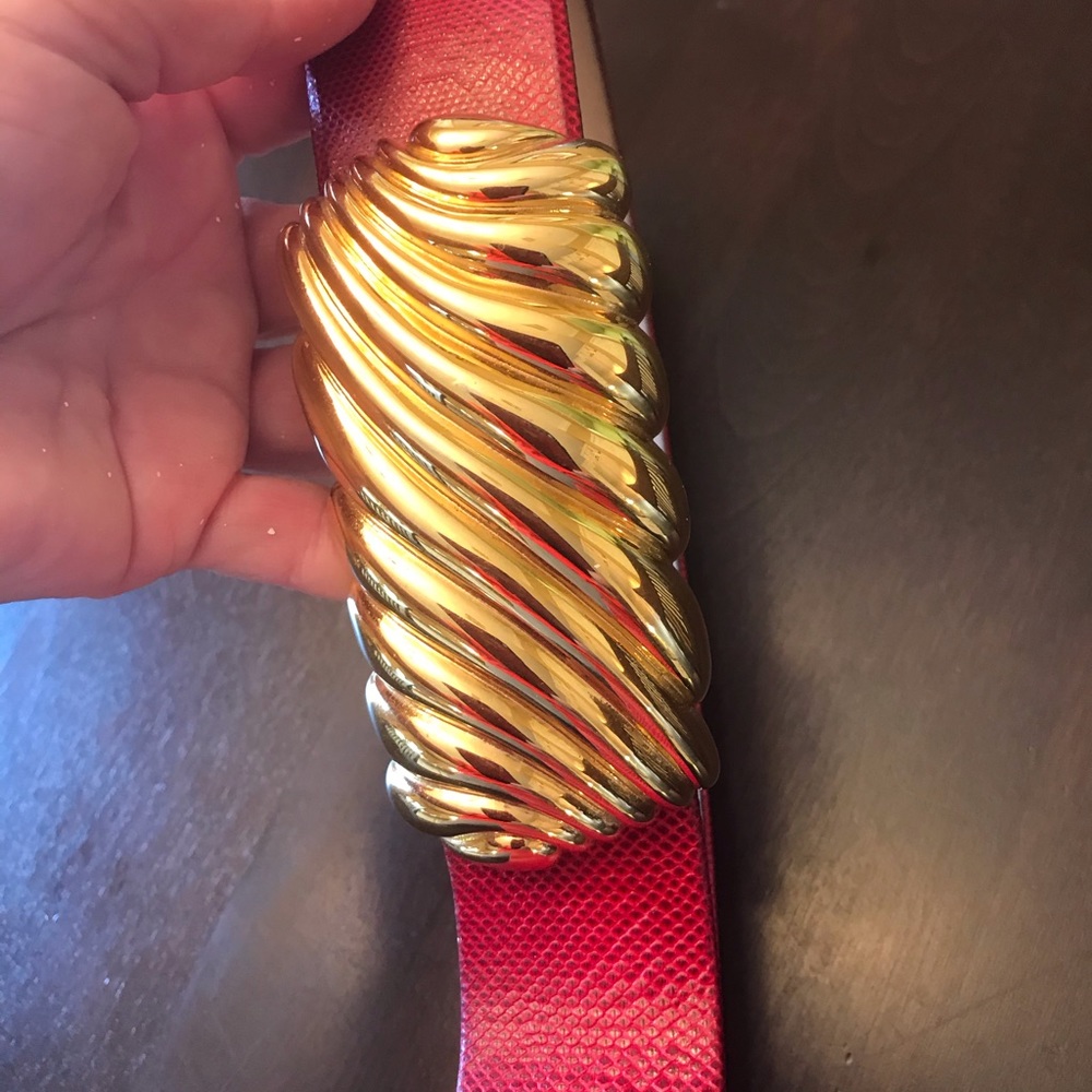 Red leather St. John Belt